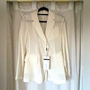 Max mara sport white linen suit